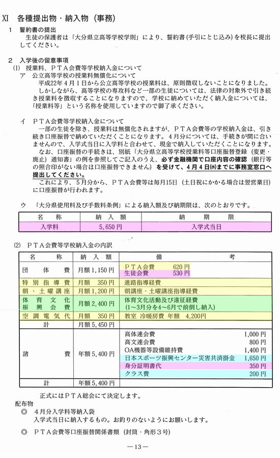 大分県の県立高校 pta改革私案